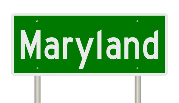 Letrero Carretera Verde Renderizado Para Maryland — Foto de Stock