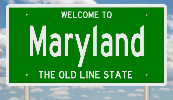 Μια Πράσινη Πινακίδα Αυτοκινητόδρομο Για Maryland — Φωτογραφία Αρχείου