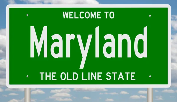 Maryland için yeşil 3D otoyol tabelası
