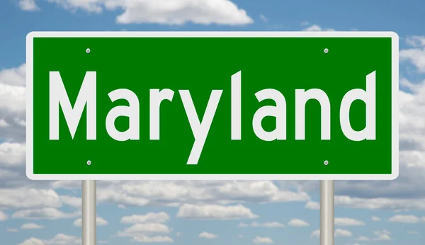 Letrero Carretera Verde Renderizado Para Maryland — Foto de Stock