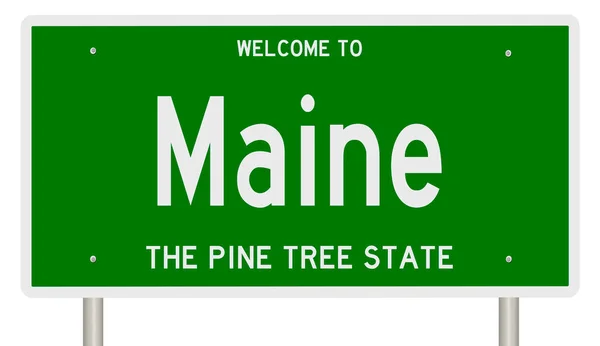 Panneau Routier Vert Pour Maine — Photo