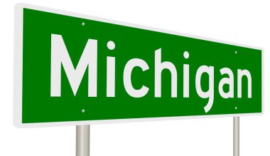 İşaretli yeşil 3D otoyol