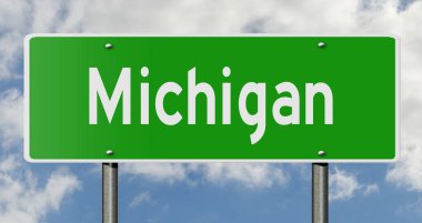 İşaretli yeşil 3D otoyol