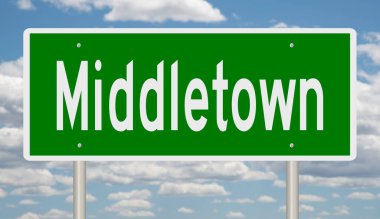 İşaretli yeşil 3D otoyol