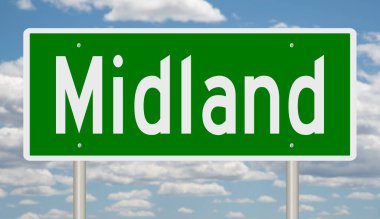 İşaretli yeşil 3D otoyol