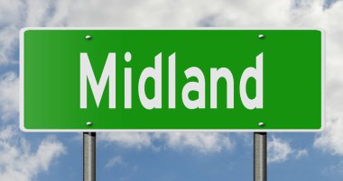 İşaretli yeşil 3D otoyol