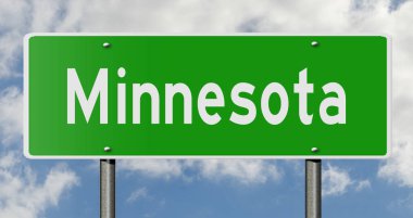 İşaretli yeşil 3D otoyol