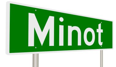 İşaretli yeşil 3D otoyol