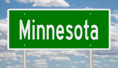 İşaretli yeşil 3D otoyol