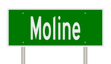 İşaretli yeşil 3D otoyol