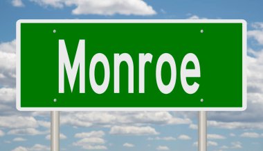 İşaretli yeşil 3D otoyol