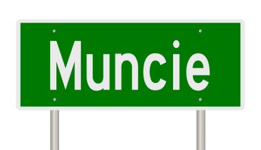 İşaretli yeşil 3D otoyol