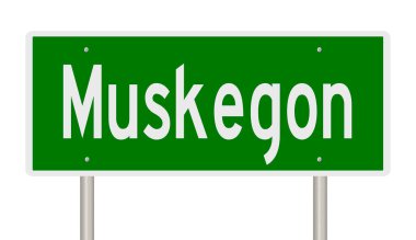 İşaretli yeşil 3D otoyol