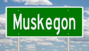 İşaretli yeşil 3D otoyol