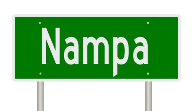 İşaretli yeşil 3D otoyol