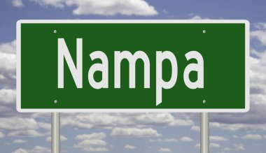 İşaretli yeşil 3D otoyol