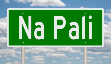 İşaretli yeşil 3D otoyol