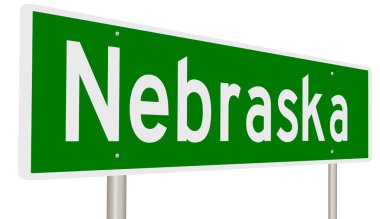 İşaretli yeşil 3D otoyol