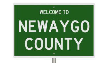 İşaretli yeşil 3D otoyol