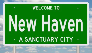 İşaretli yeşil 3D otoyol