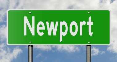 İşaretli yeşil 3D otoyol