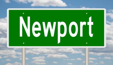 İşaretli yeşil 3D otoyol