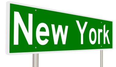 İşaretli yeşil 3D otoyol