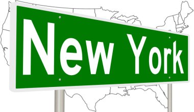 İşaretli yeşil 3D otoyol