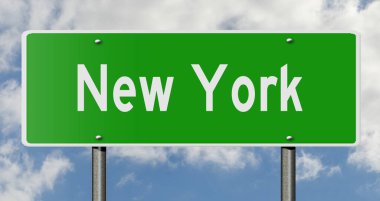 İşaretli yeşil 3D otoyol