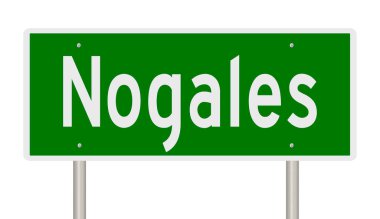 İşaretli yeşil 3D otoyol