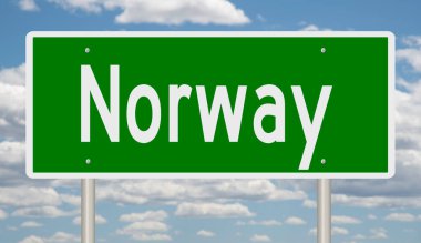 İşaretli yeşil 3D otoyol