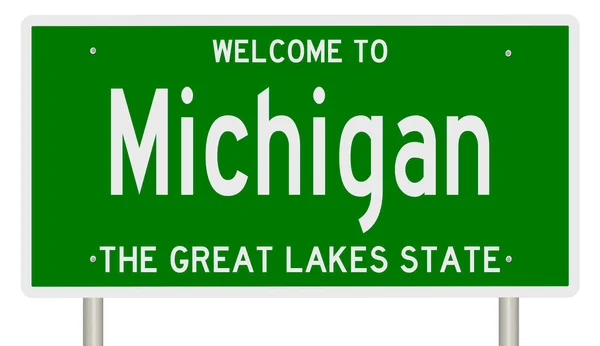 Letrero Carretera Verde Para Michigan —  Fotos de Stock