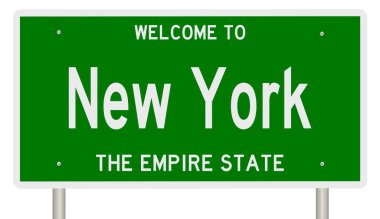 İşaretli yeşil 3D otoyol