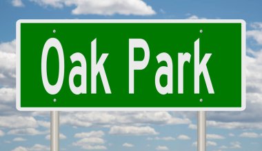 İşaretli yeşil 3D otoyol