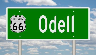 İşaretli yeşil 3D otoyol