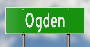 İşaretli yeşil 3D otoyol