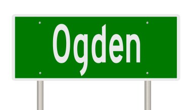 İşaretli yeşil 3D otoyol