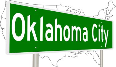 İşaretli yeşil 3D otoyol