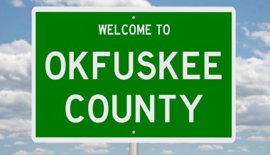 İşaretli yeşil 3D otoyol