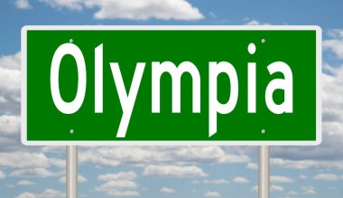 İşaretli yeşil 3D otoyol