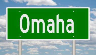 İşaretli yeşil 3D otoyol