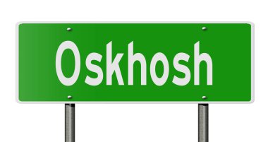 İşaretli yeşil 3D otoyol