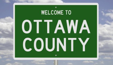 İşaretli yeşil 3D otoyol