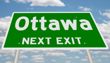 İşaretli yeşil 3D otoyol