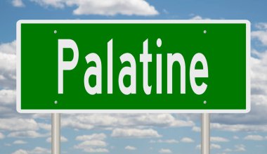 İşaretli yeşil 3D otoyol