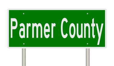 İşaretli yeşil 3D otoyol