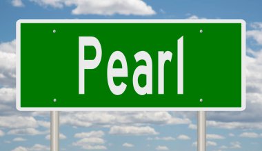 İşaretli yeşil 3D otoyol