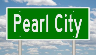 İşaretli yeşil 3D otoyol