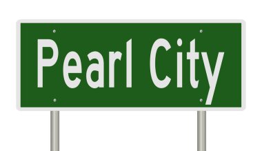 İşaretli yeşil 3D otoyol