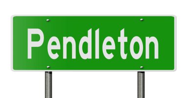 İşaretli yeşil 3D otoyol